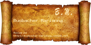 Busbacher Marianna névjegykártya